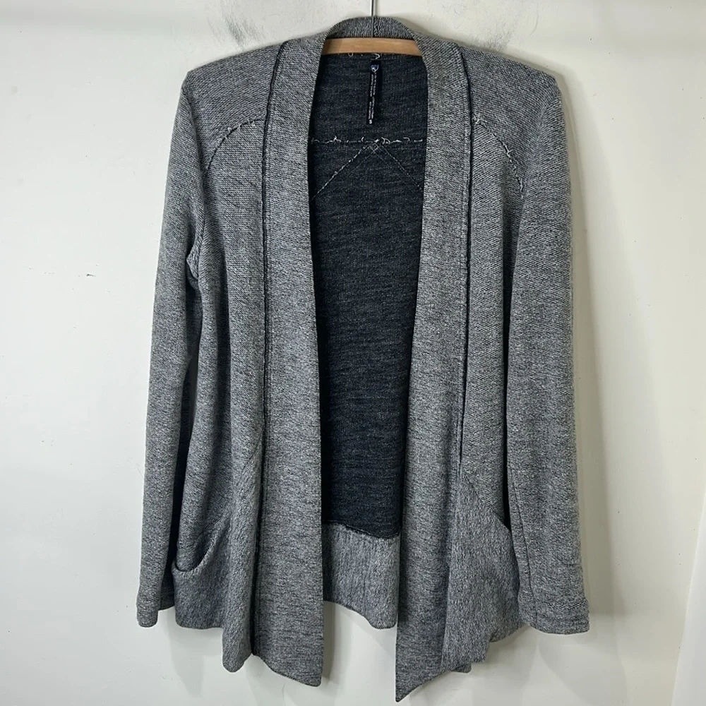 KUHL Nova Cardigan Wool Blend Drape Open Front Ash Gray Size Small